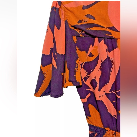 ABEL THE LABEL Anthropologie Navy Pink Orange Hi Lo Clare Dress Size XS - Picture 5 of 9